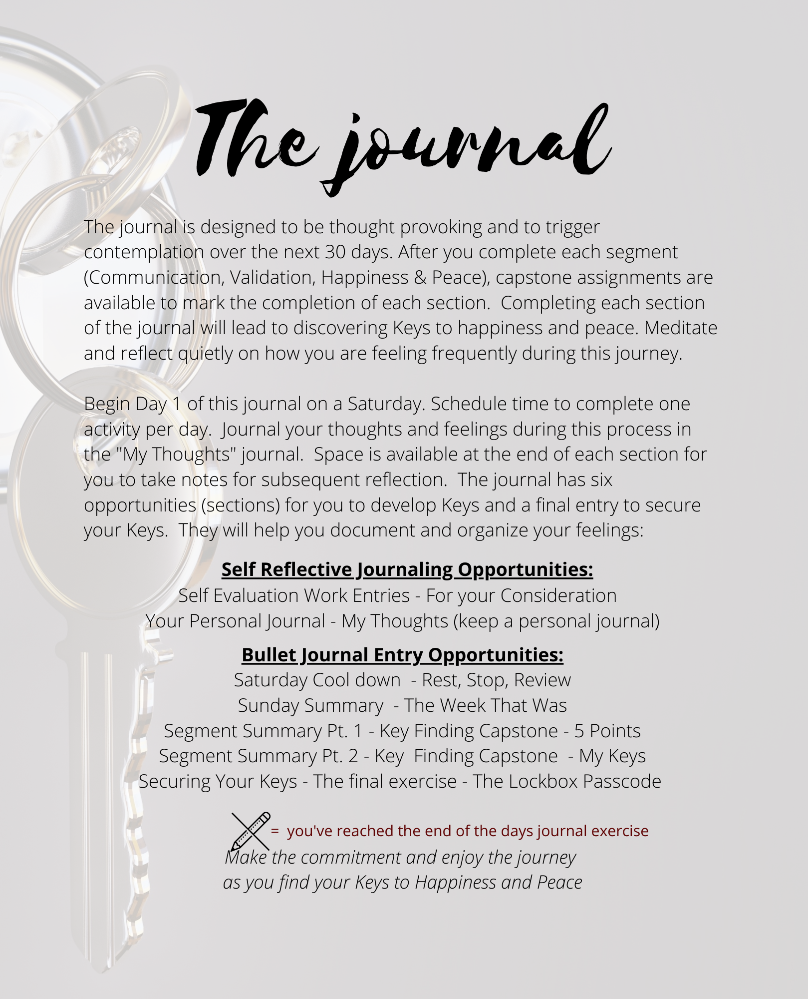 Finding Your Keys to Happiness and Peace